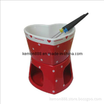 5PCS Ceramic Fondue Set